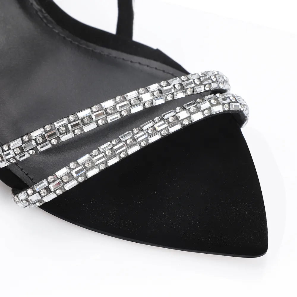 Sandália Strass Alt Nobuck Preto - imagem 7