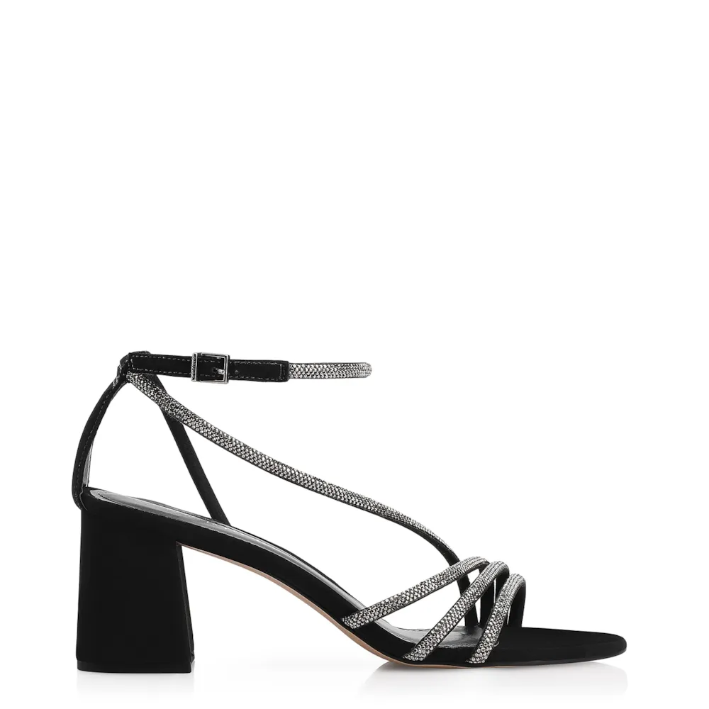 Sandália Strass Alt Nobuck Preto/Strass Grafite - imagem 3