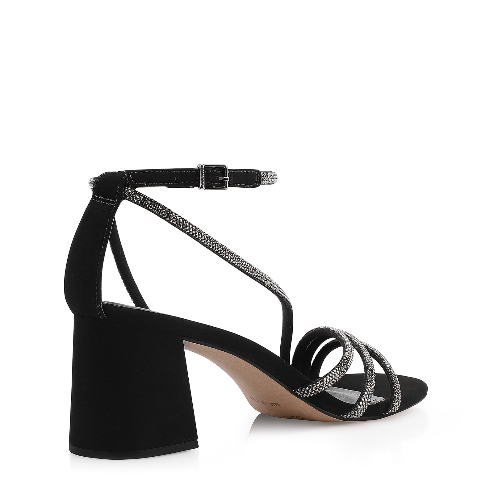 Sandália Strass Alt Nobuck Preto/Strass Grafite