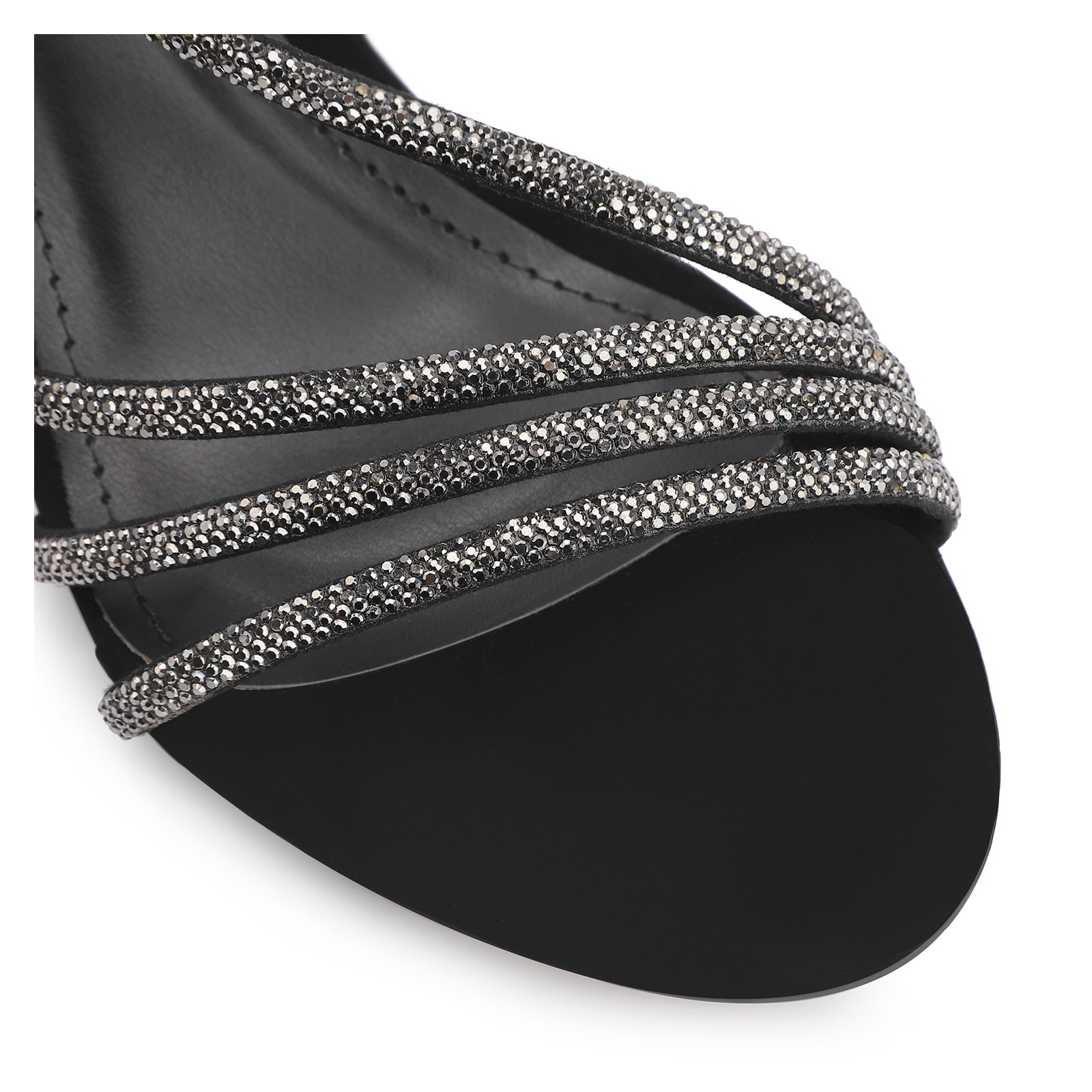Sandália Strass Alt Nobuck Preto/Strass Grafite