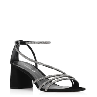 Alt Nobuck Preto/Strass Grafite