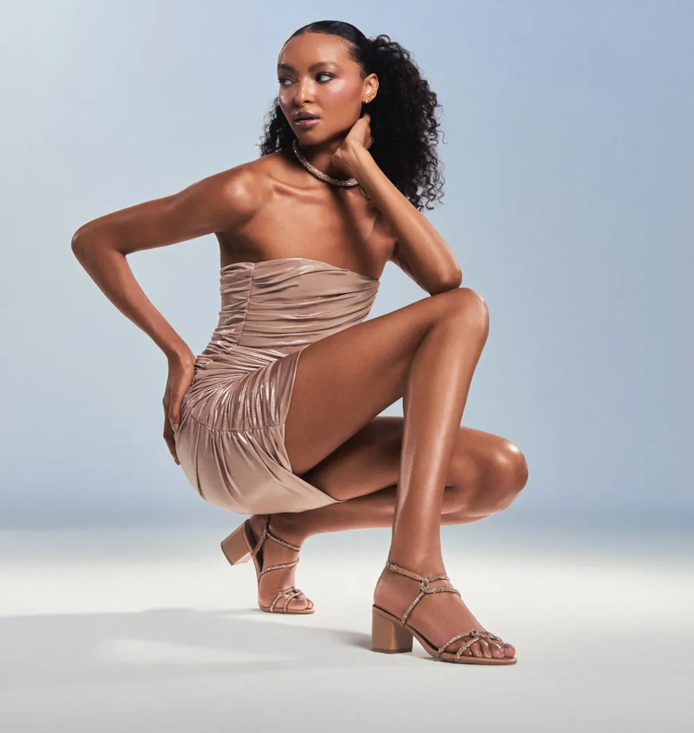 Sandália Strass Alternativo Bege - imagem 2