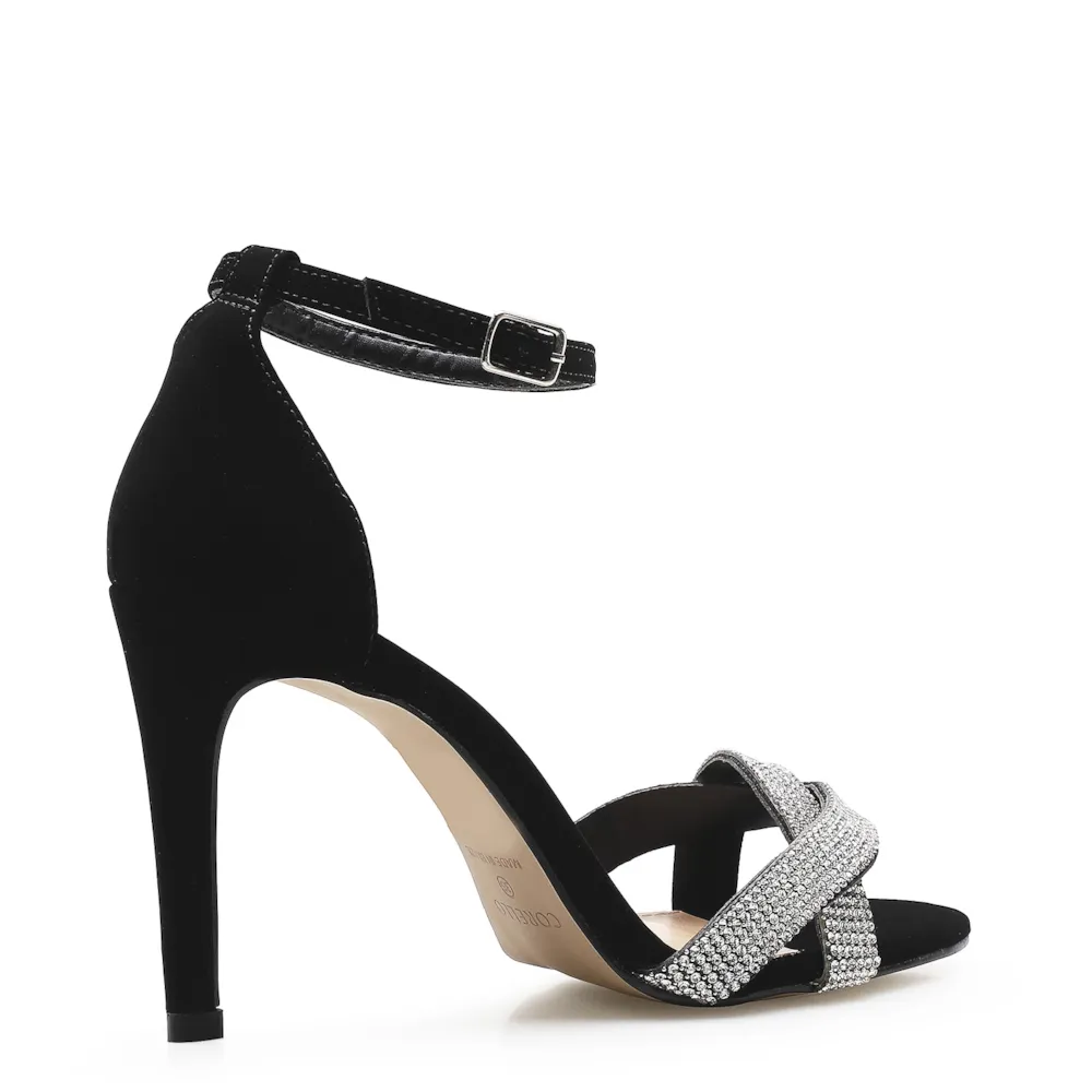 Sandália Strass Nobuck Alternativo Preto - imagem 3