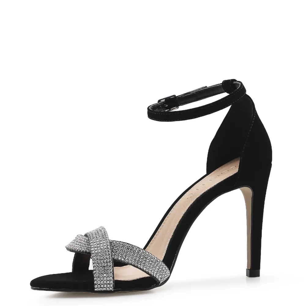 Sandália Strass Nobuck Alternativo Preto - imagem 4