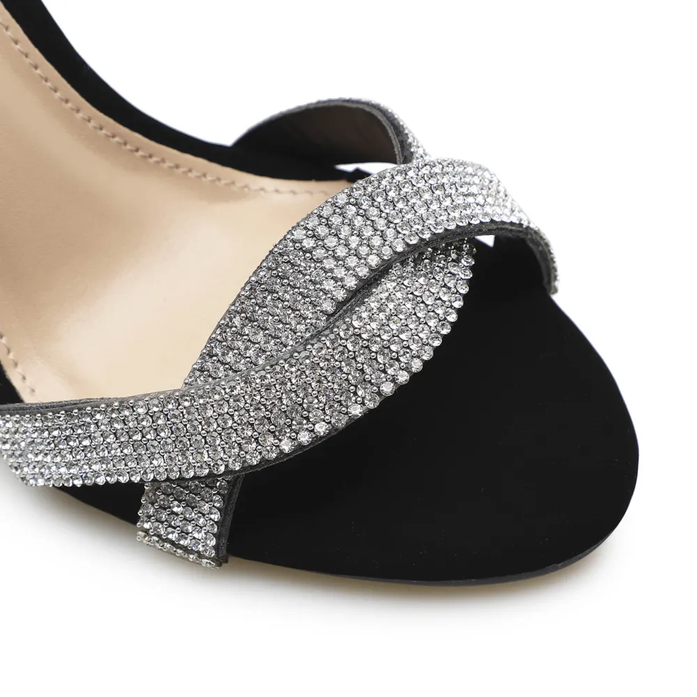 Sandália Strass Nobuck Alternativo Preto - imagem 6