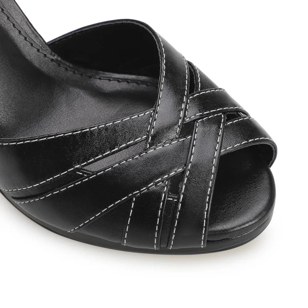 Sandália Tiras Couro Preto - imagem 6