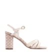 Sandália Tiras Couro/Ráfia Mosaico Off White - imagem 2