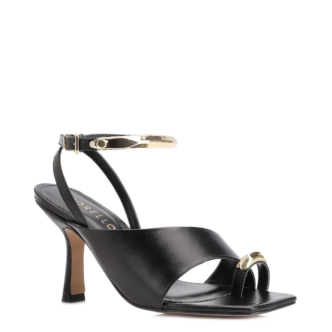 Sandália Toe Ring Couro Preto