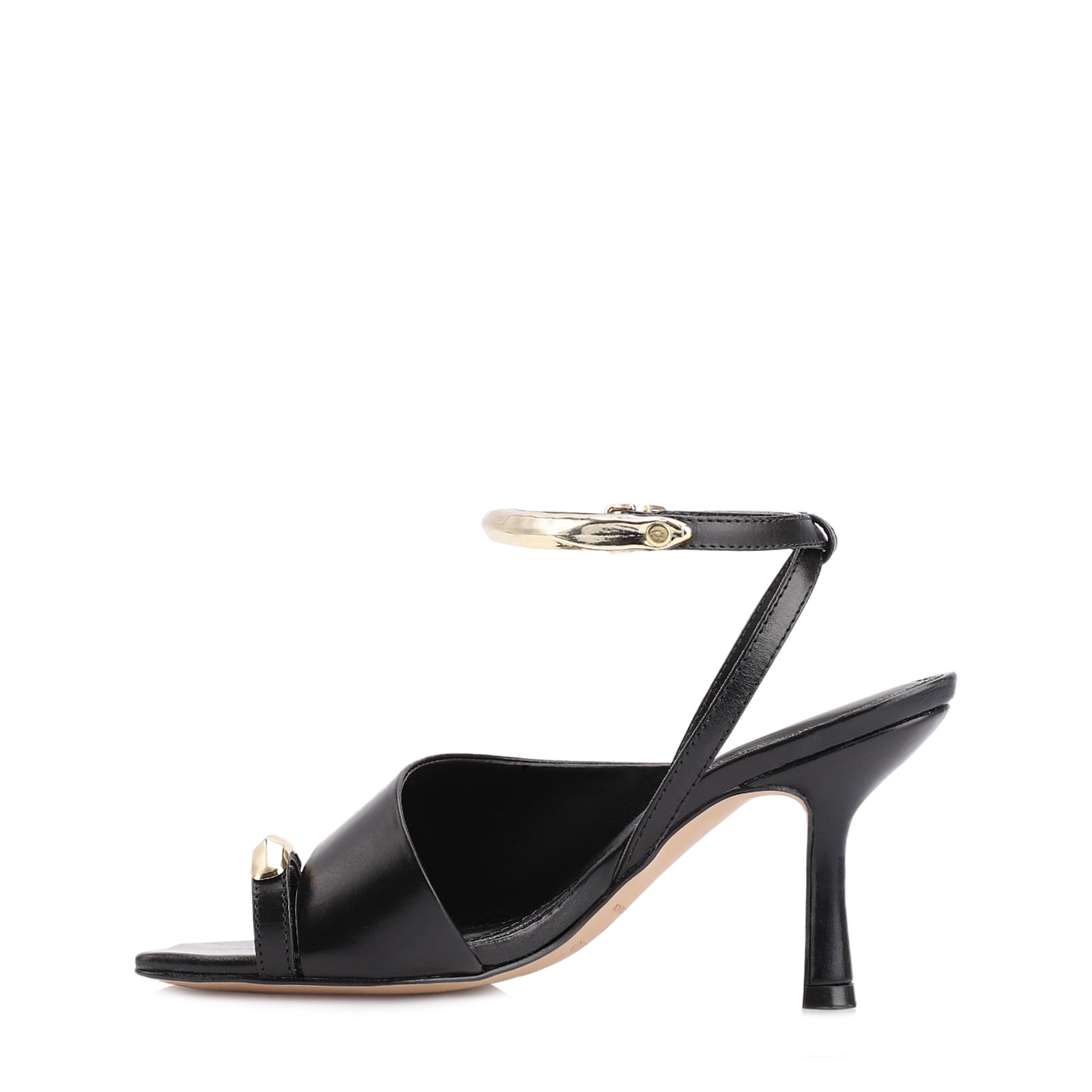 Sandália Toe Ring Couro Preto