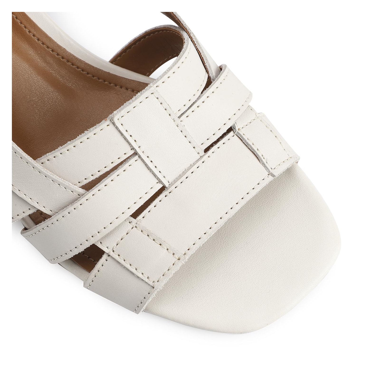 Sandália Tressê Couro Off White