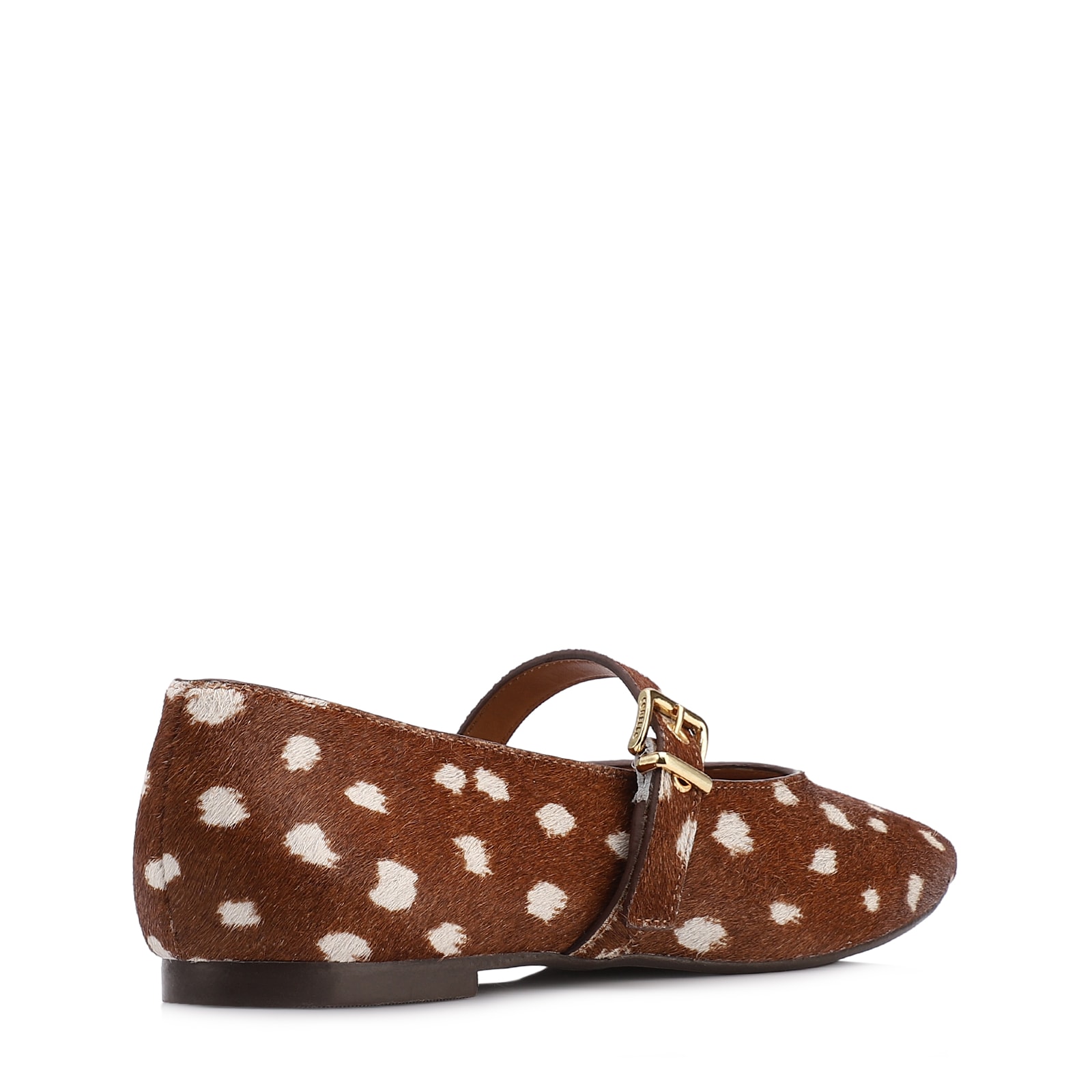 Sapatilha Animal Print Couro Pelo Fivela