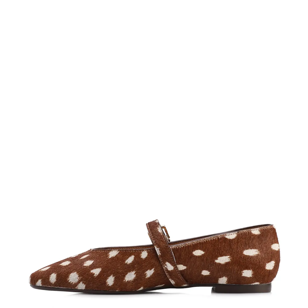 Sapatilha Animal Print Couro Pelo Fivela - imagem 5
