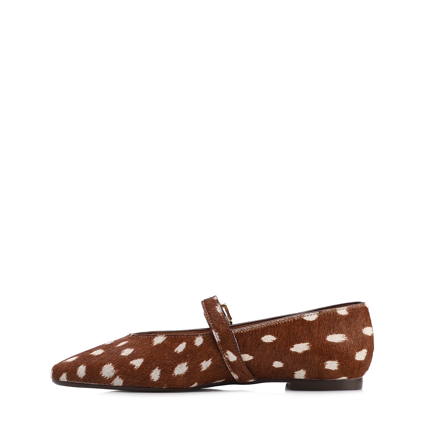 Sapatilha Animal Print Couro Pelo Fivela