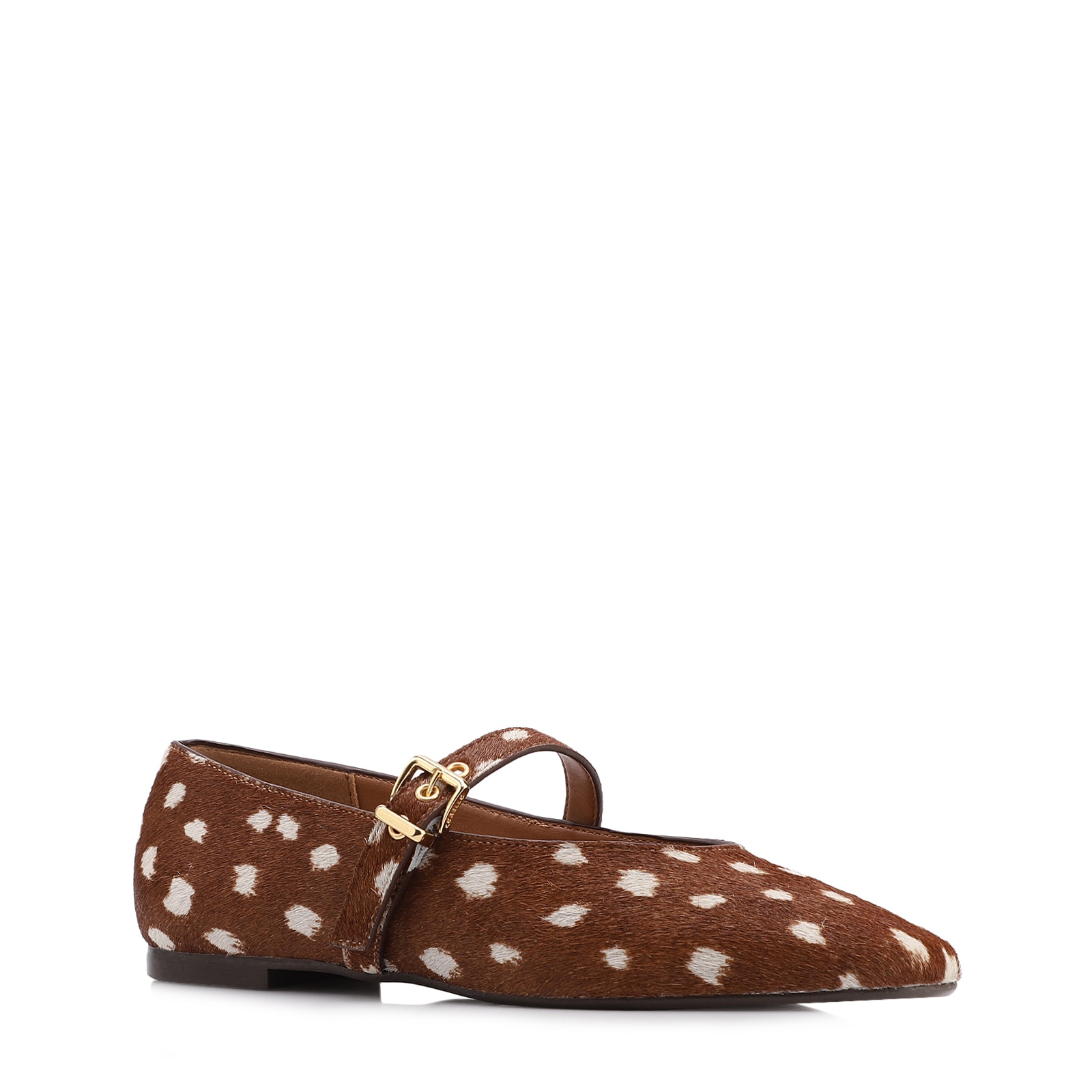 Sapatilha Animal Print Couro Pelo Fivela