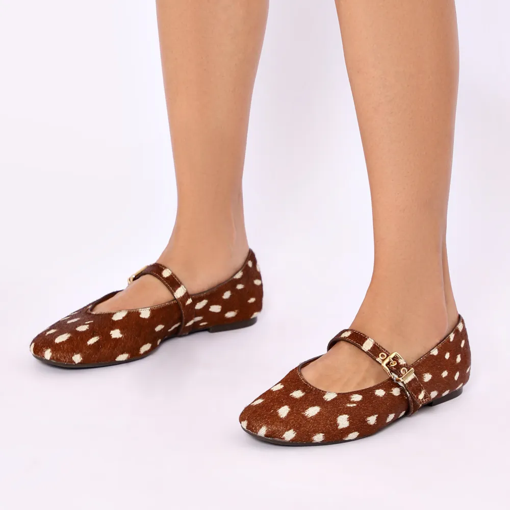 Sapatilha Animal Print Couro Pelo Fivela - imagem 2