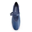 Sapatilha Azul Couro Fivela Dourada - imagem 6