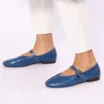 Sapatilha Azul Couro Fivela Dourada - imagem 2