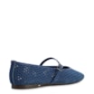 Sapatilha Azul Couro Nobuck Floater Perfuro Fivela - imagem 4