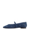 Sapatilha Azul Couro Nobuck Floater Perfuro Fivela - imagem 5