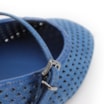 Sapatilha Azul Couro Nobuck Floater Perfuro Fivela - imagem 7