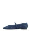 Sapatilha Azul Couro Nobuck Floater Perfuro Fivela - imagem 5