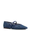 Sapatilha Azul Couro Nobuck Floater Perfuro Fivela - imagem 1