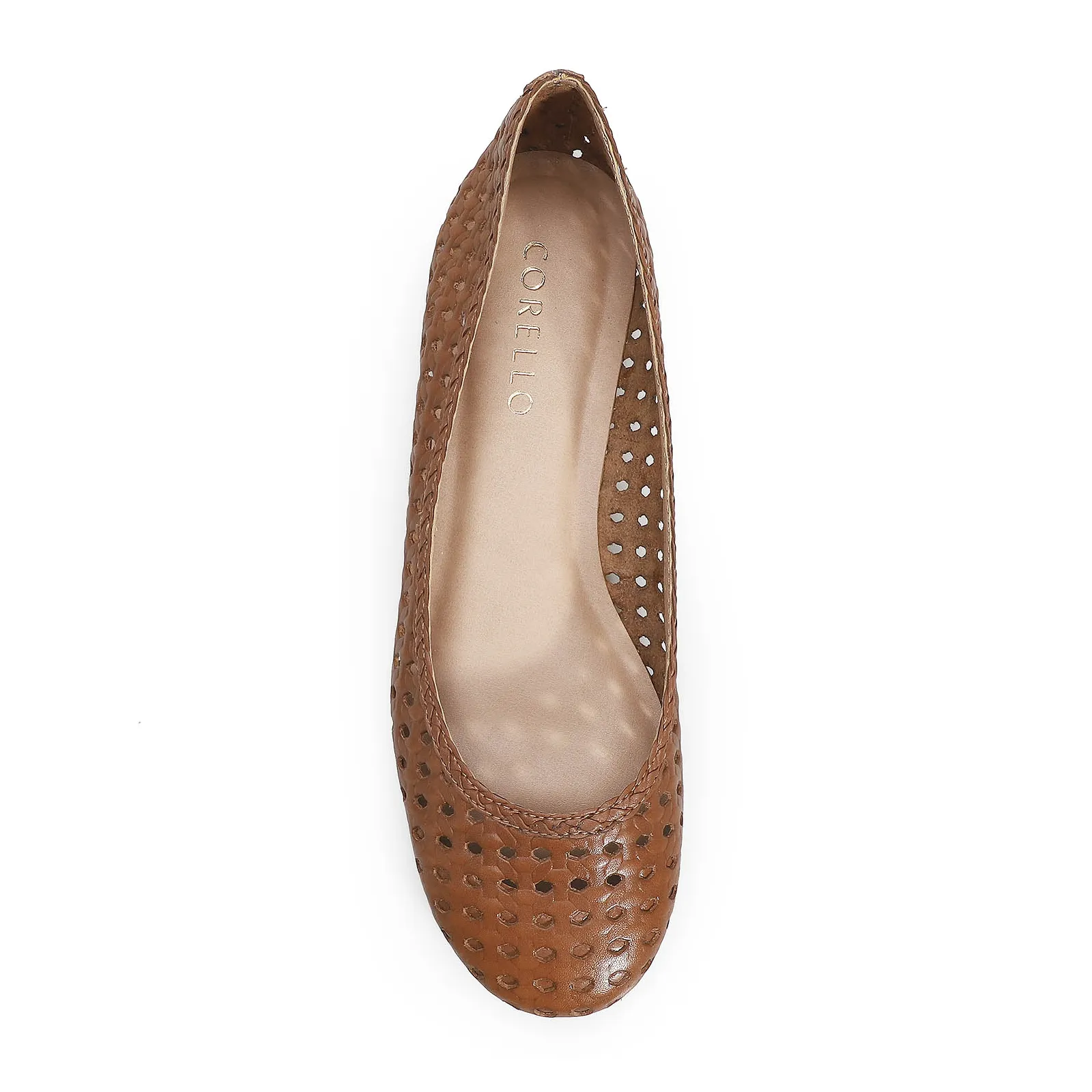 Sapatilha Ballerina Couro Caramelo