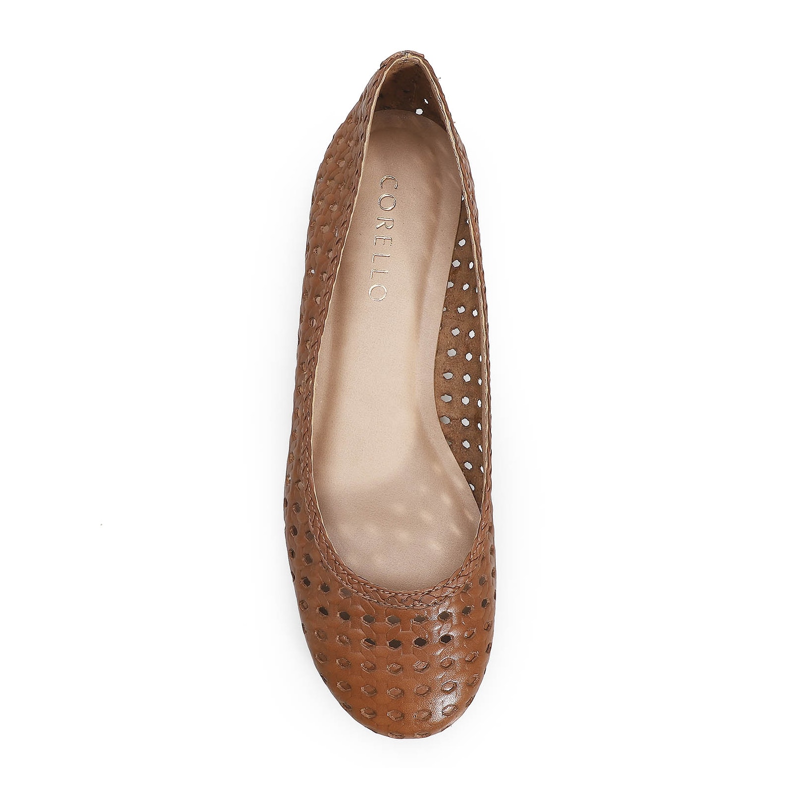 Sapatilha Ballerina Couro Caramelo