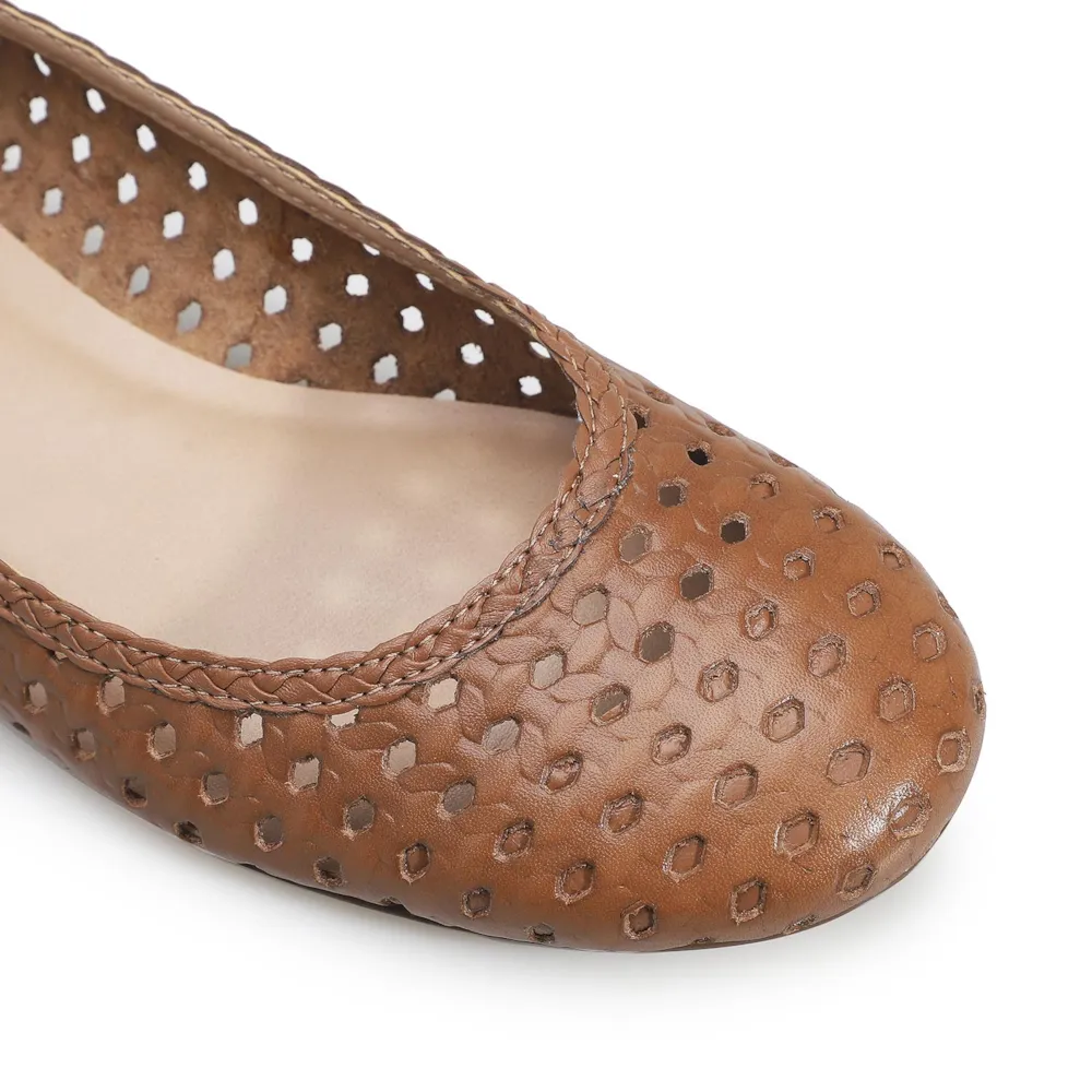 Sapatilha Ballerina Couro Caramelo - imagem 6