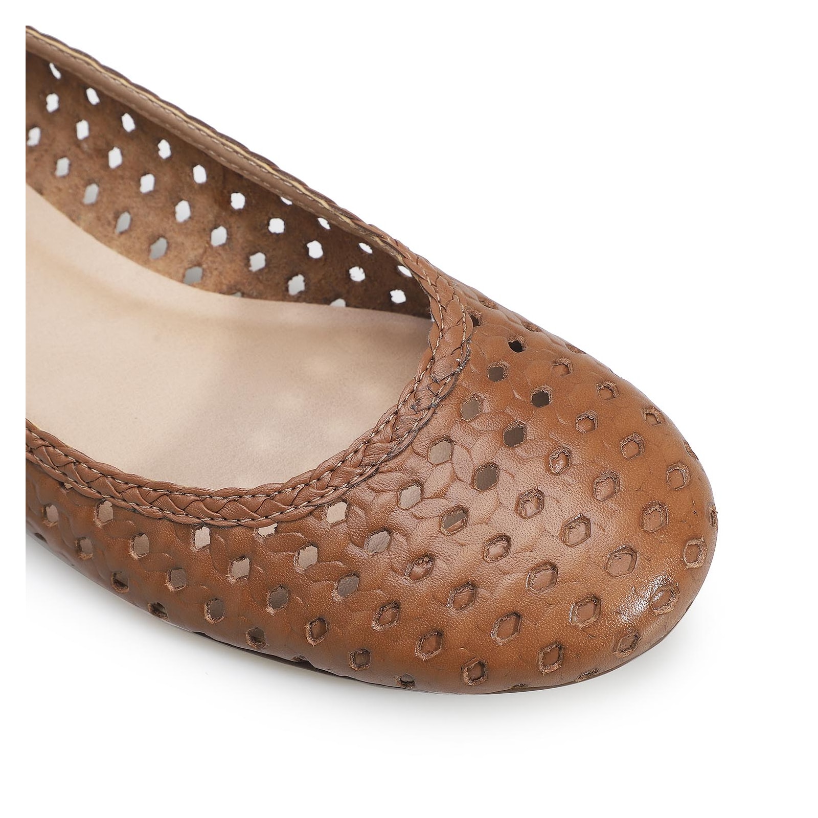 Sapatilha Ballerina Couro Caramelo