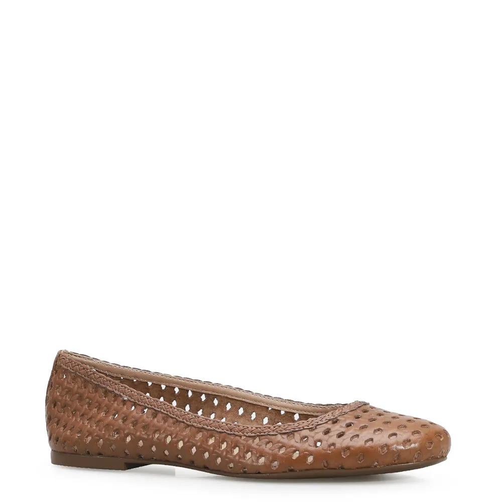 Sapatilha Ballerina Couro Caramelo