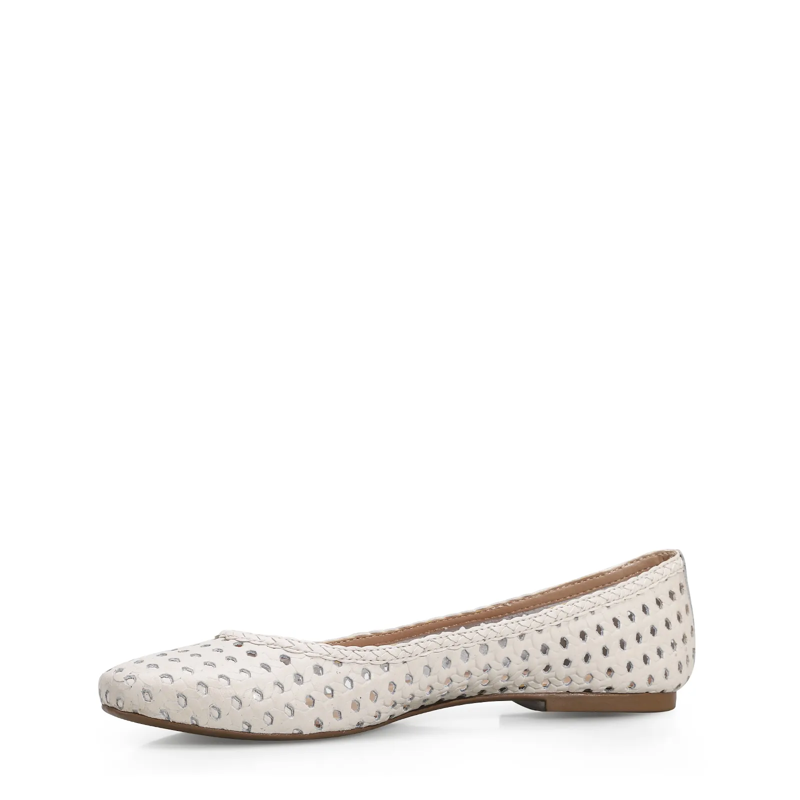 Sapatilha Ballerina Couro Off White