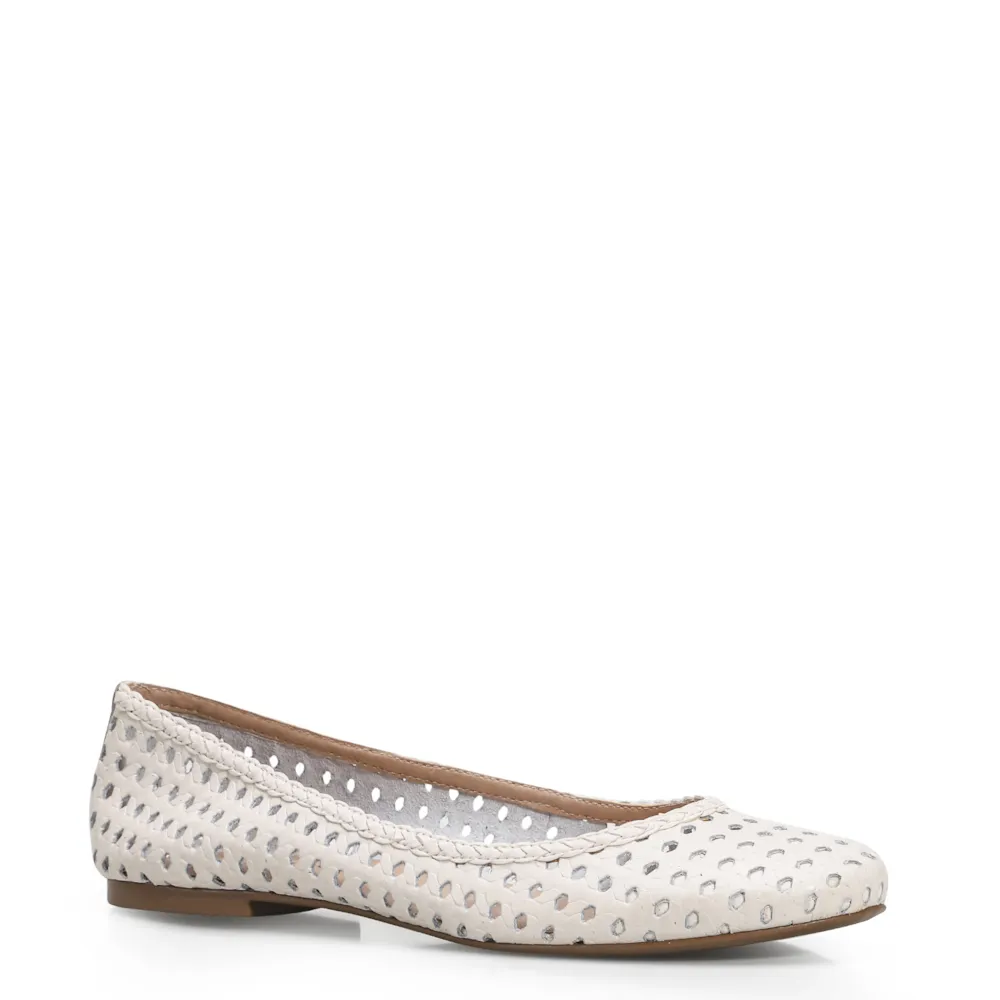 Sapatilha Ballerina Couro Off White