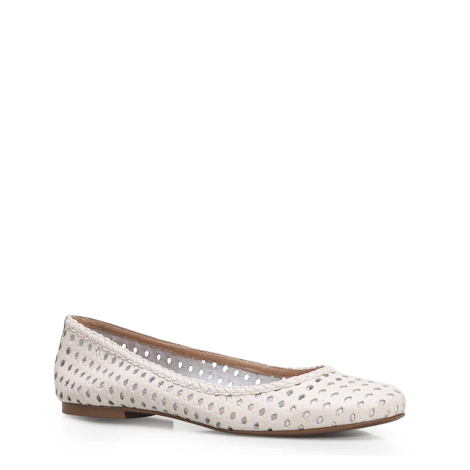 Sapatilha Ballerina Couro Off White