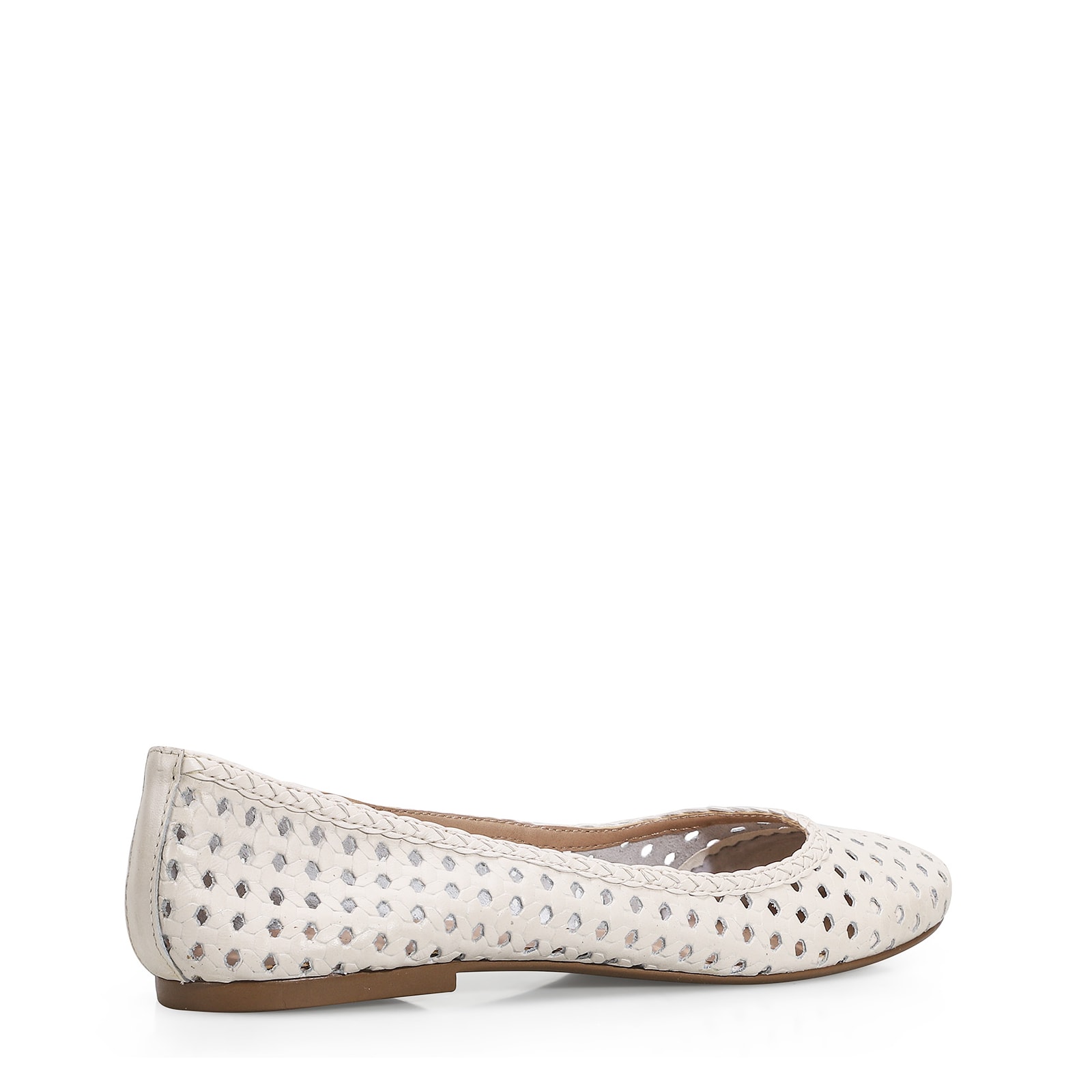 Sapatilha Ballerina Couro Off White