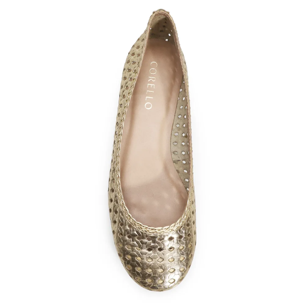 Sapatilha Ballerina Couro Ouro Light - imagem 5