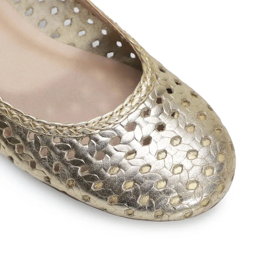 Sapatilha Ballerina Couro Ouro Light - imagem 6