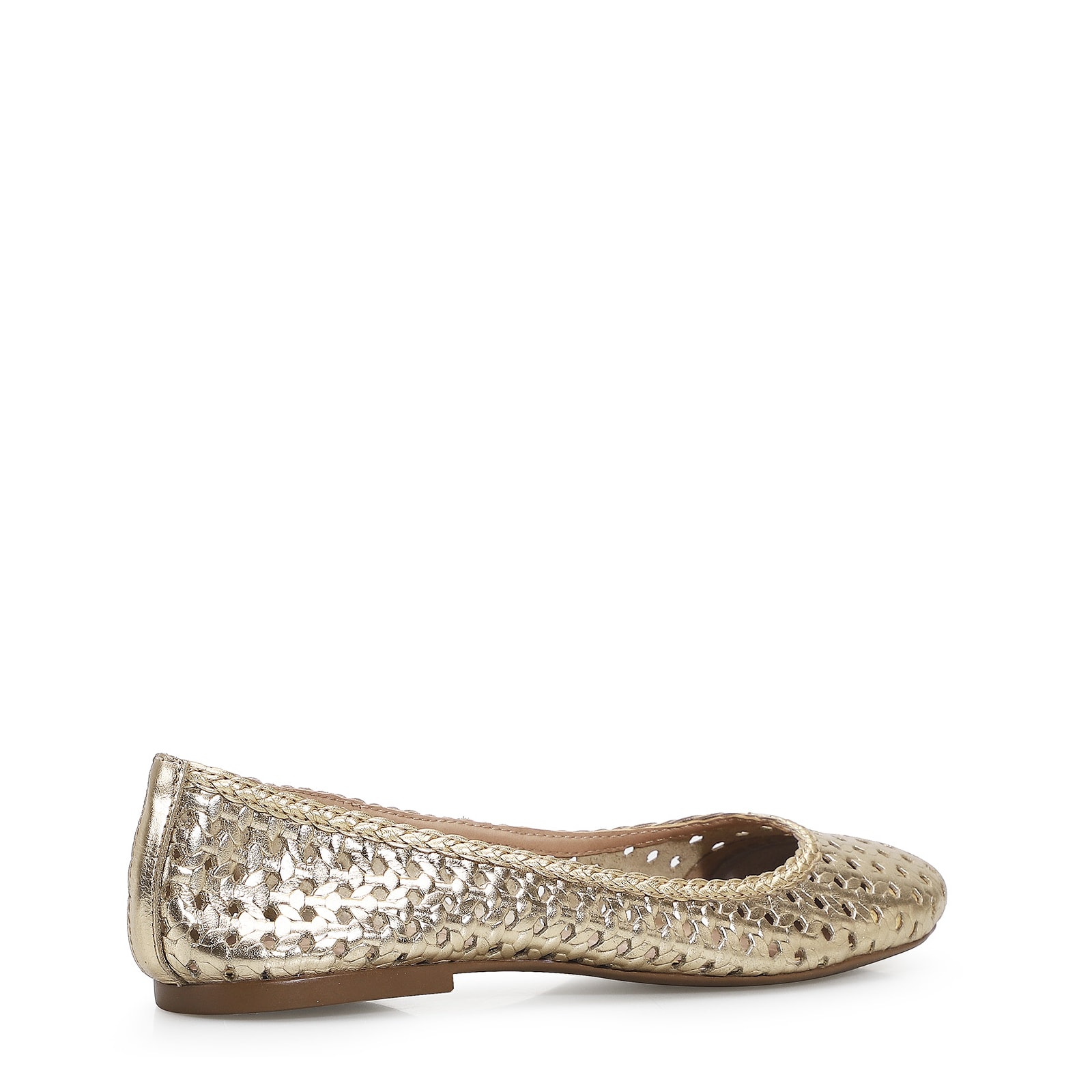 Sapatilha Ballerina Couro Ouro Light