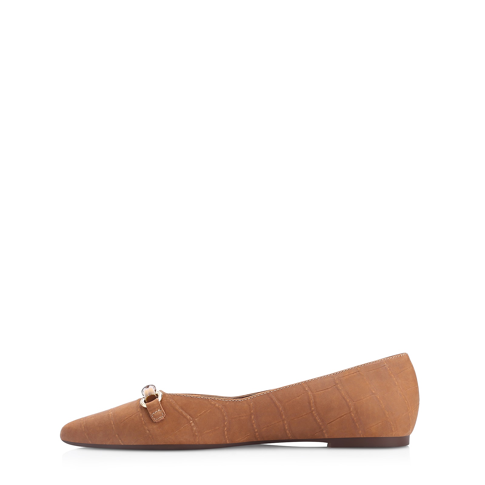 Sapatilha Bambu Couro Nobuck Croco Marrom