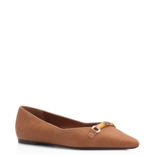 Couro Nobuck Croco Marrom