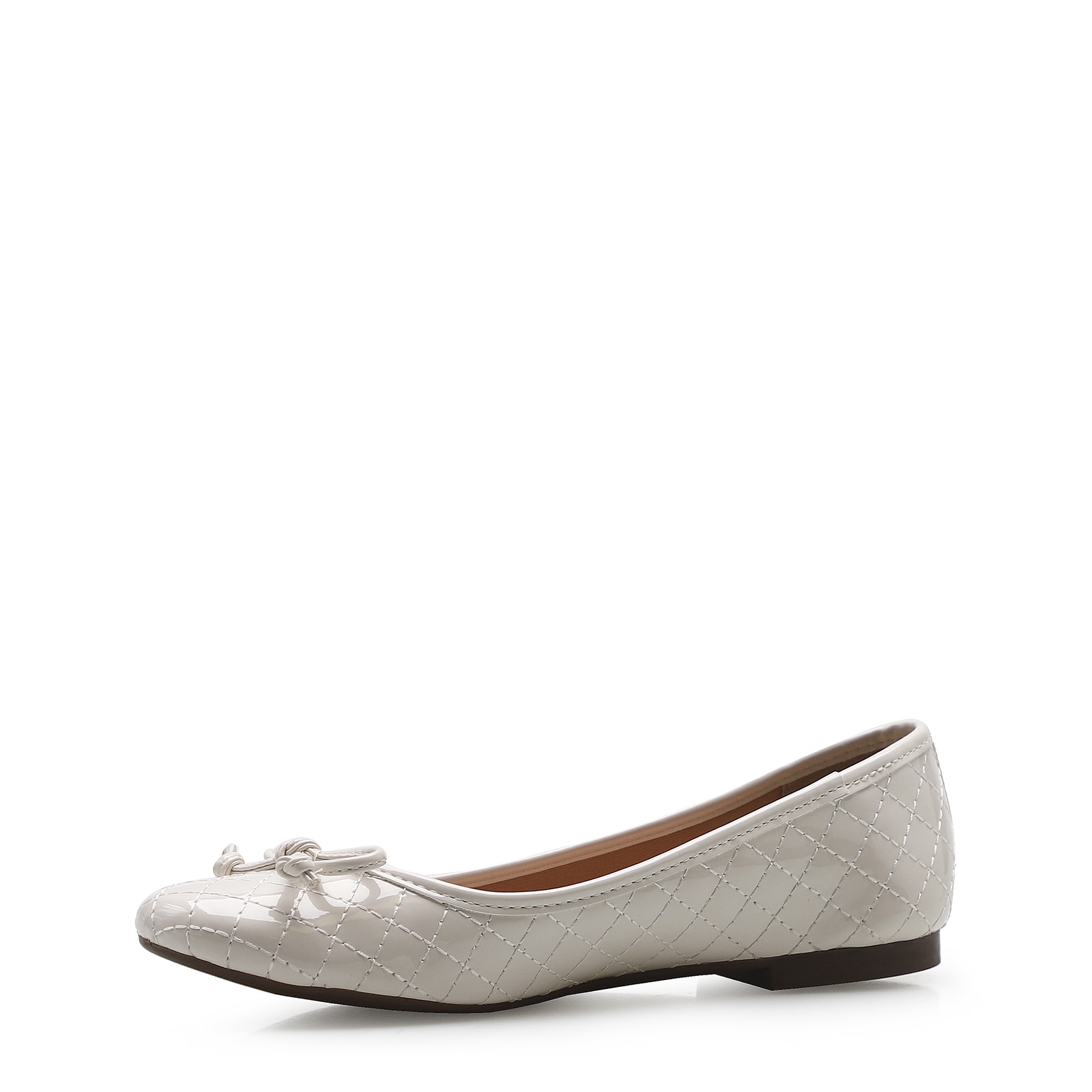 Sapatilha Basic Matelassê Verniz Soft Off White