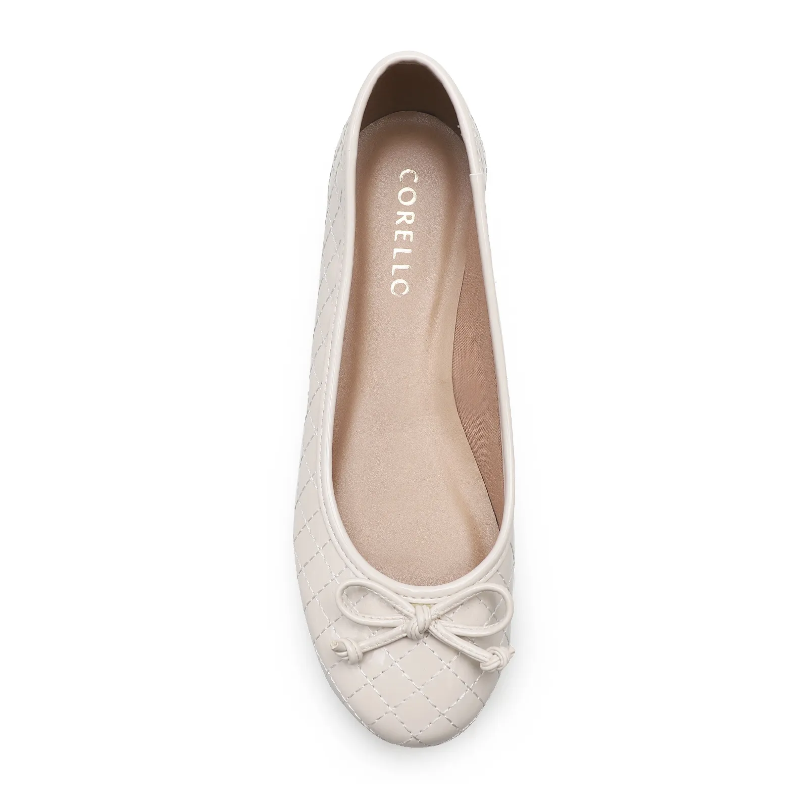 Sapatilha Basic Matelassê Verniz Soft Off White