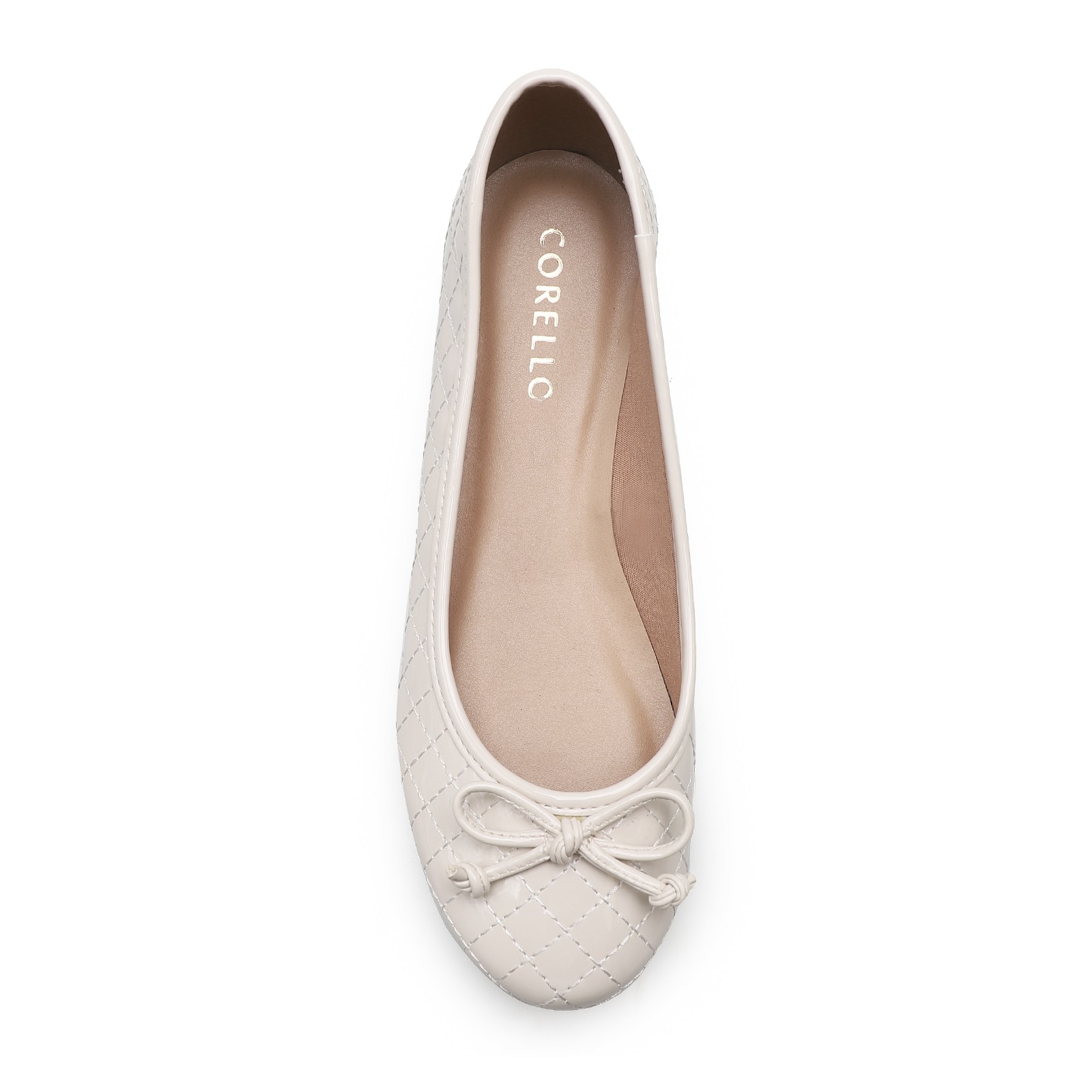 Sapatilha Basic Matelassê Verniz Soft Off White