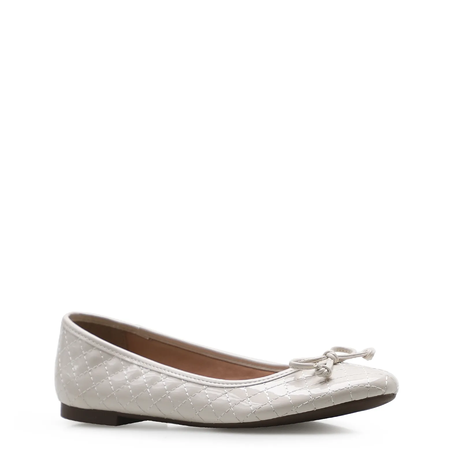 Sapatilha Basic Matelassê Verniz Soft Off White