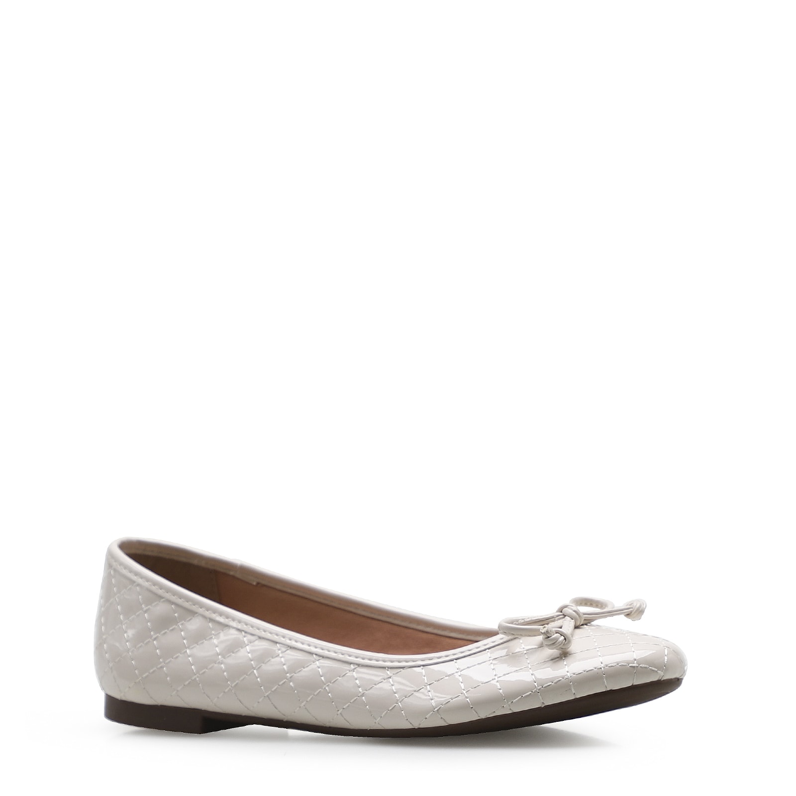 Sapatilha Basic Matelassê Verniz Soft Off White