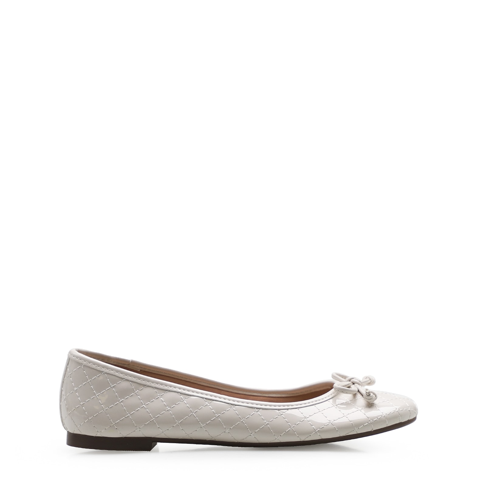 Sapatilha Basic Matelassê Verniz Soft Off White