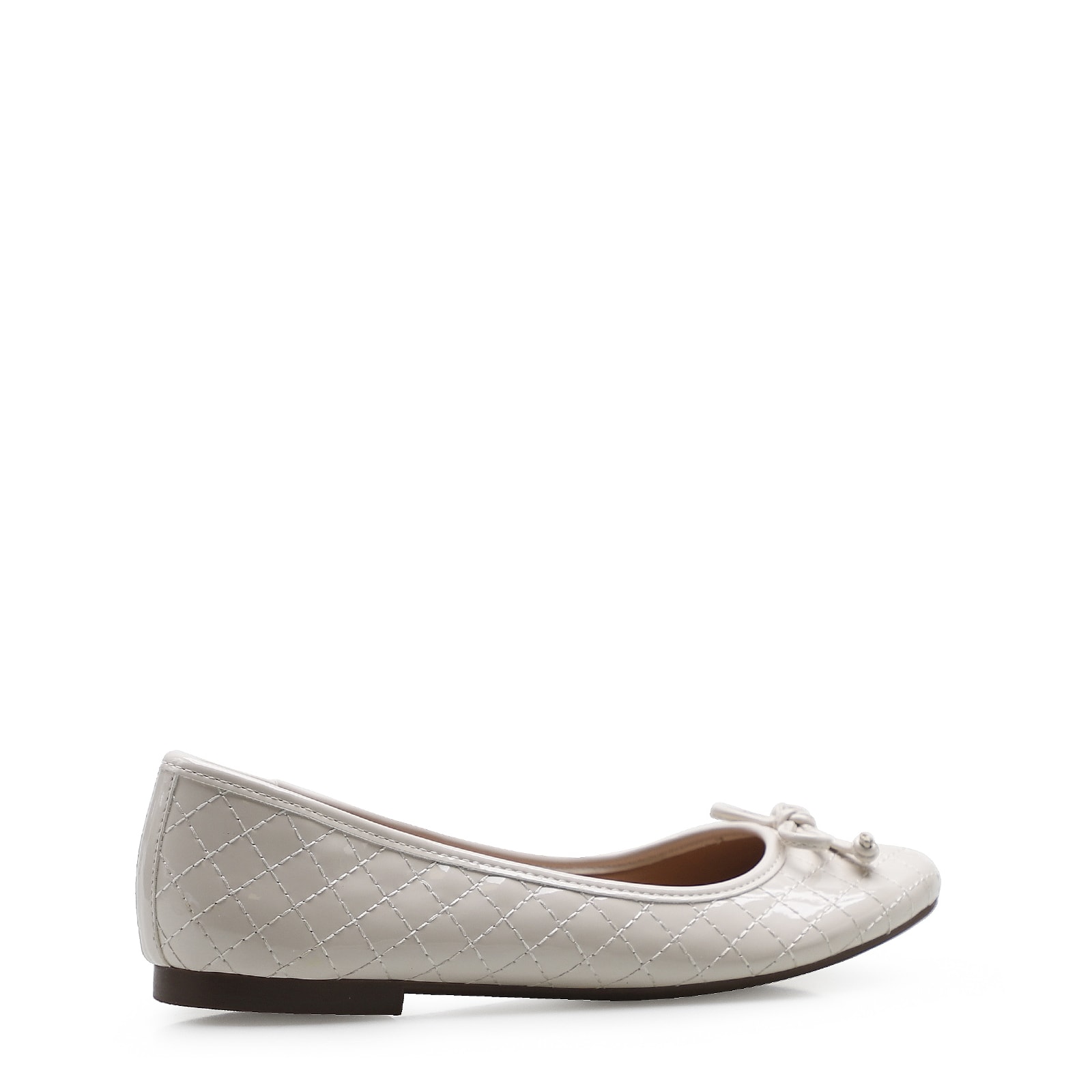 Sapatilha Basic Matelassê Verniz Soft Off White