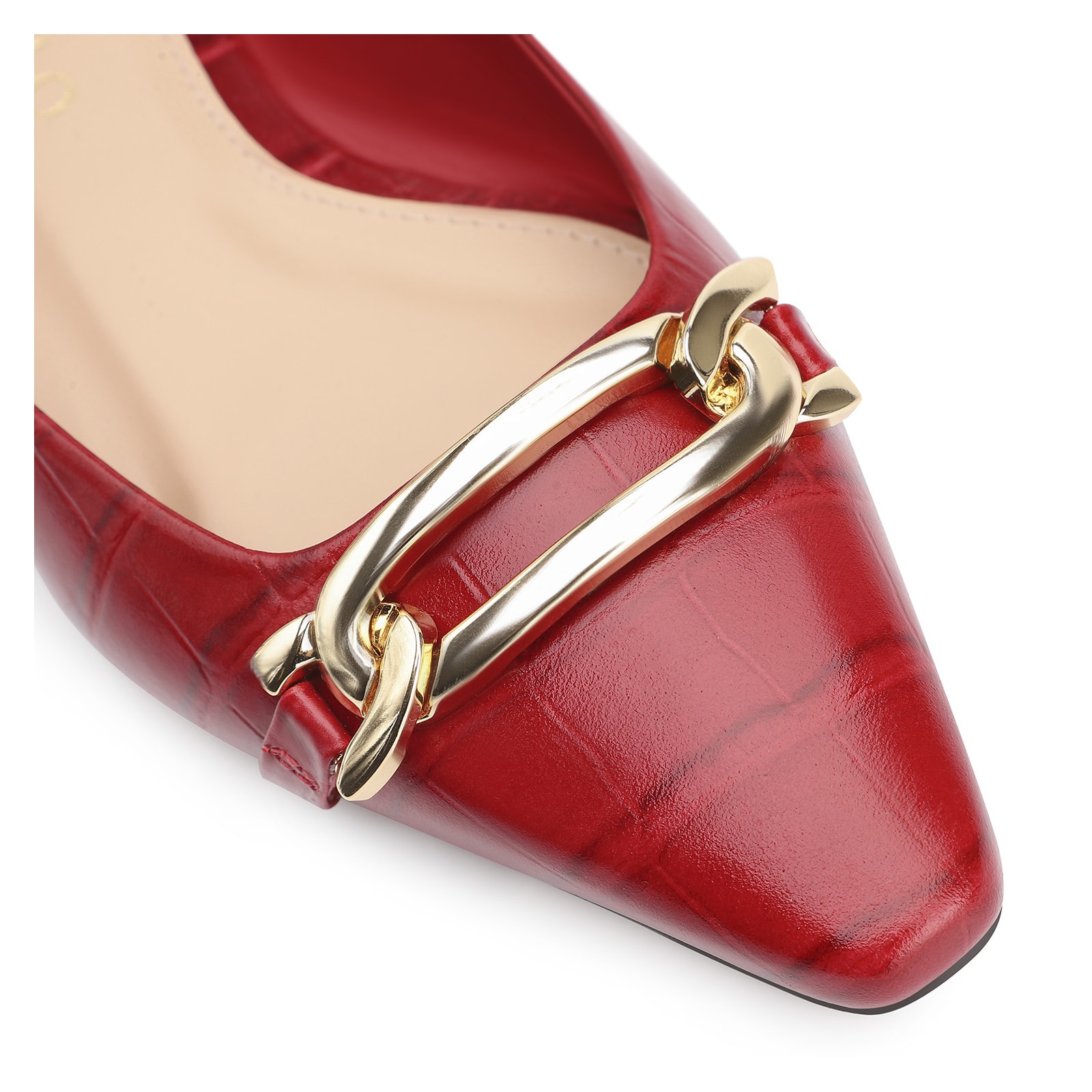 Sapatilha Bridão Couro Croco Vermelho