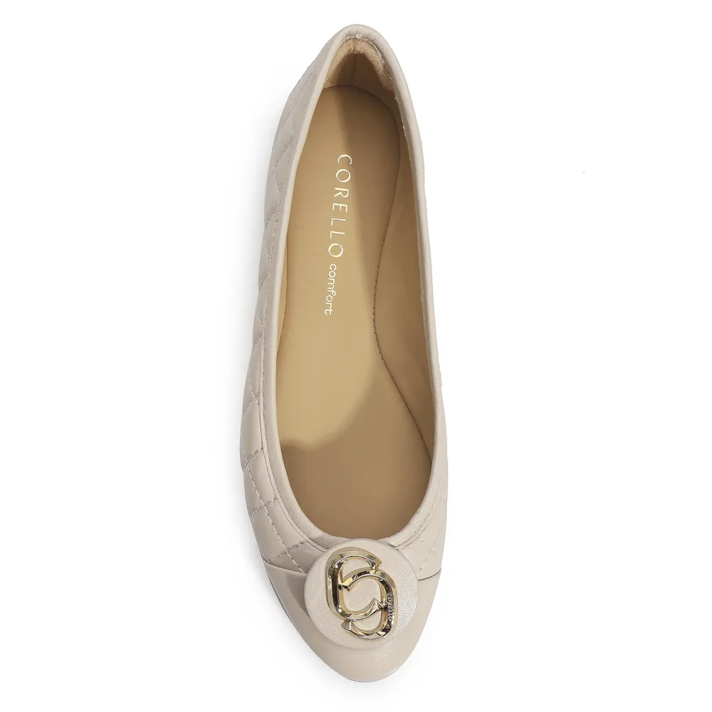 Sapatilha Comfort Couro Off White - imagem 5