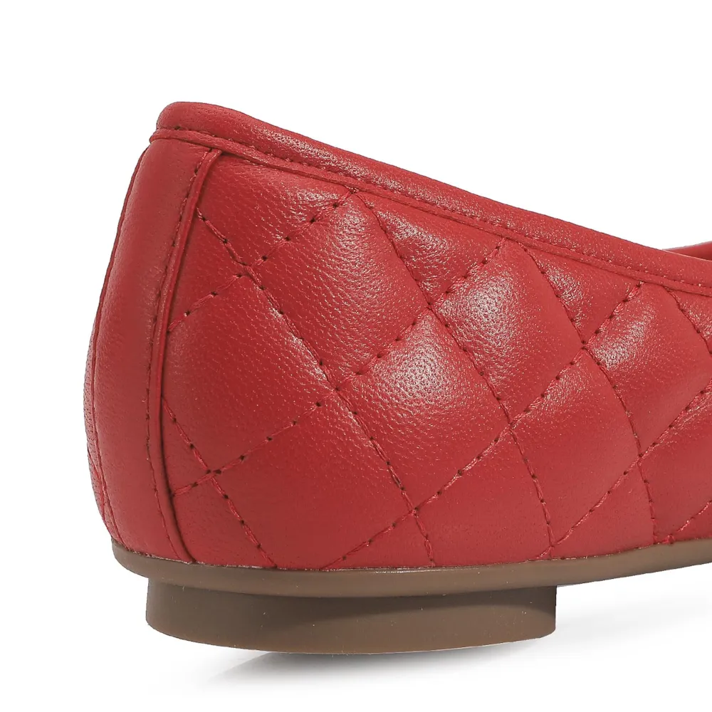 Sapatilha Comfort Couro Vermelho - imagem 7